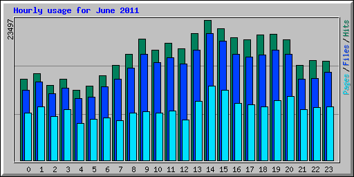 Hourly usage for June 2011