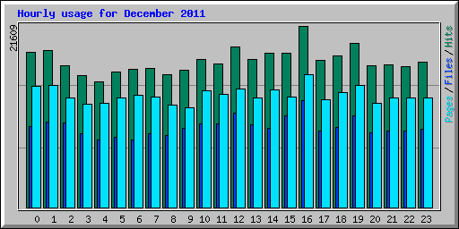 Hourly usage for December 2011