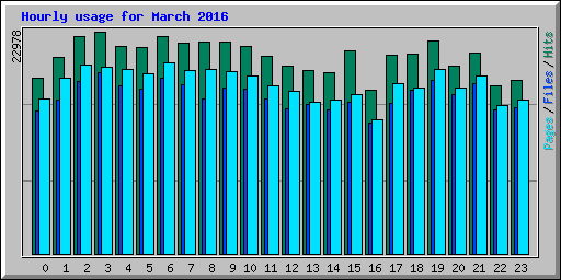 Hourly usage for March 2016
