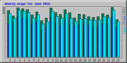 Hourly usage for June 2016